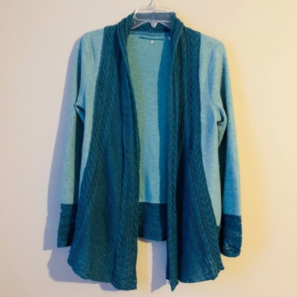 Anthropologie Knitted & Knotted Open Front Cardigan Sweater Knit Detail